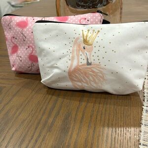 Two cosmetic pouches flamingo 🦩